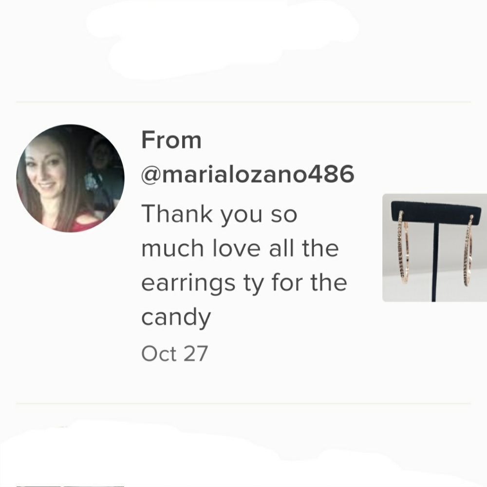 Rose Gold Tone Rhinestone-encrusted Hoop Earrings - Picture 4 of 11